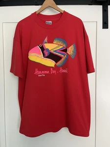 🐠VTG Single Stitch Hanauma Bay Hawaii Fish Shirt - Bhakti Plus - Men’s 2XL - Picture 1 of 7