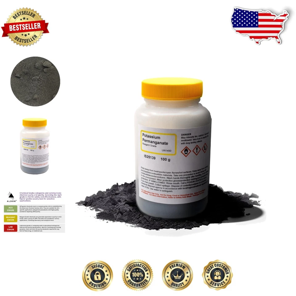 Reagent Grade Potassium Permanganate 100g - Pure Chemical, High Quality - Image 1 of 4