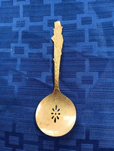 Vintage Übertöpfe Erdnuss Herr Erdnuss Servierlöffel goldfarben - Bild 1 von 3