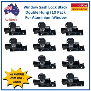 Window Black Sash Double Hung Key Lock | For Aluminium Window | 10 pack - Bild 1 von 4