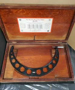 Starrett 14 To 15 Inch Outside Micrometer With Wooden Case mechanical - Picture 1 of 16