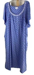 Aria women's nightgown cotton/polyester blue with pockets plus size 5X - Picture 1 of 6