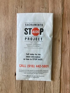 SACRAMENTO STOP AIDS PROJECT Safe Sex Packet 1990s AIDS original - Picture 1 of 2