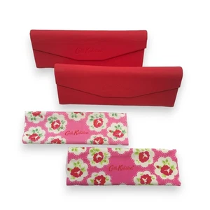 2x Cath Kidston Glasses Case Hard Trifold Eyeglasses Sunglasses Red Protective - Picture 1 of 10