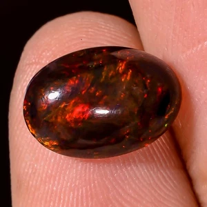 2.00 Cts Natural Black ETHIOPIAN OPAL Oval Cabochon Gemstone For Jewelry tr61 - Picture 1 of 7