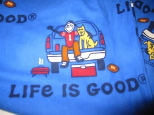 Pigiama LIFE IS GOOD NUOVO CON ETICHETTE calcio cane flanella fondo pantaloni lounge uomo taglia large - Foto 1 di 6