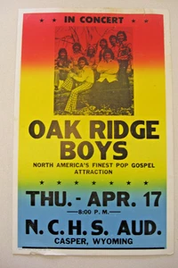 VINTAGE OAK RIDGE BOYS RAINBOW STYLE CONCERT POSTER CASPER, WYOMING POP GOSPEL - Picture 1 of 5