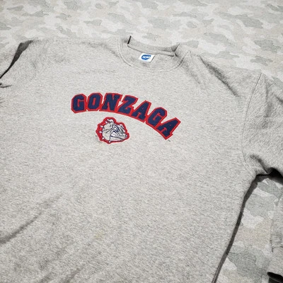 Vintage Gonzaga Sweatshirt Men XL Gray Embroidered Logo Pull-Over NCAA Imagewear - Image 1 of 4