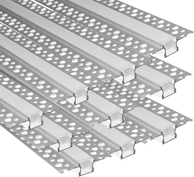 Besseto Plaster-in LED Aluminum Channel 10 Pack 6.6FT/2 Meter Drywall LED Light