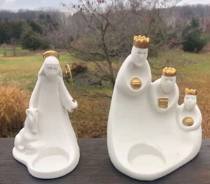 PARTYLITE Joseph & Three Kings Tealight Holders P91970 Nativit de Navidad retirado - Imagen 1 de 15