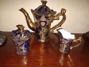 Gorgeous Vintage Yamasen Occupied Japan Coffee Pot / Creamer / Sugar Bowl w/Lid - Picture 1 of 7