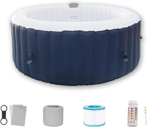 2-4 Person Inflatable Hot Tub Round Portable HotTub Blow Up Spa,Bubble Air Jets - Picture 1 of 8
