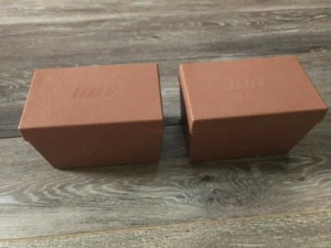 lot of 3 THREE Plastic Index Card Flip Top File Box brown BBP 5" height - Picture 1 of 12