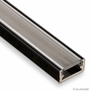 10x SOTECH LED Profil-11 SCHWARZ / Abdeckung klar / 2m Aluprofil f. LED Streifen - Bild 1 von 1