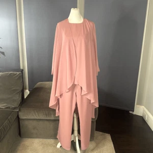 Damen Chiffon 3-teilig Party formell Brautmutter Hosenanzug Größe 12 NEU - Bild 1 von 14