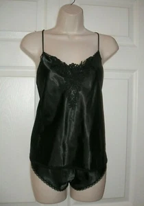 VTG Women’s Large Black Intimate Apparel Set Top & Shorts 2 Pcs. Sleepwear New - Picture 1 of 10