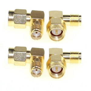 4 x SMA Male To SMA Female RF Connector Coax Adapter Plug Jack Right Angle USA  - Picture 1 of 1