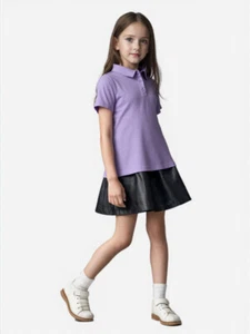 Big Girls Polo The Childrens Place Big Girls Polo Shirt Size XL 14 Purple - Picture 1 of 4