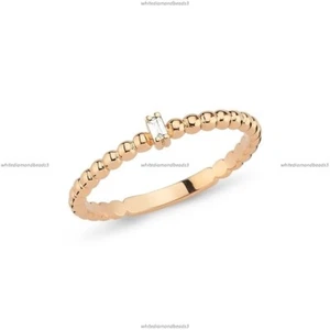 Beaded Band Wedding Ring 14k Yellow Gold Natural Diamond Jewelry - Picture 1 of 2