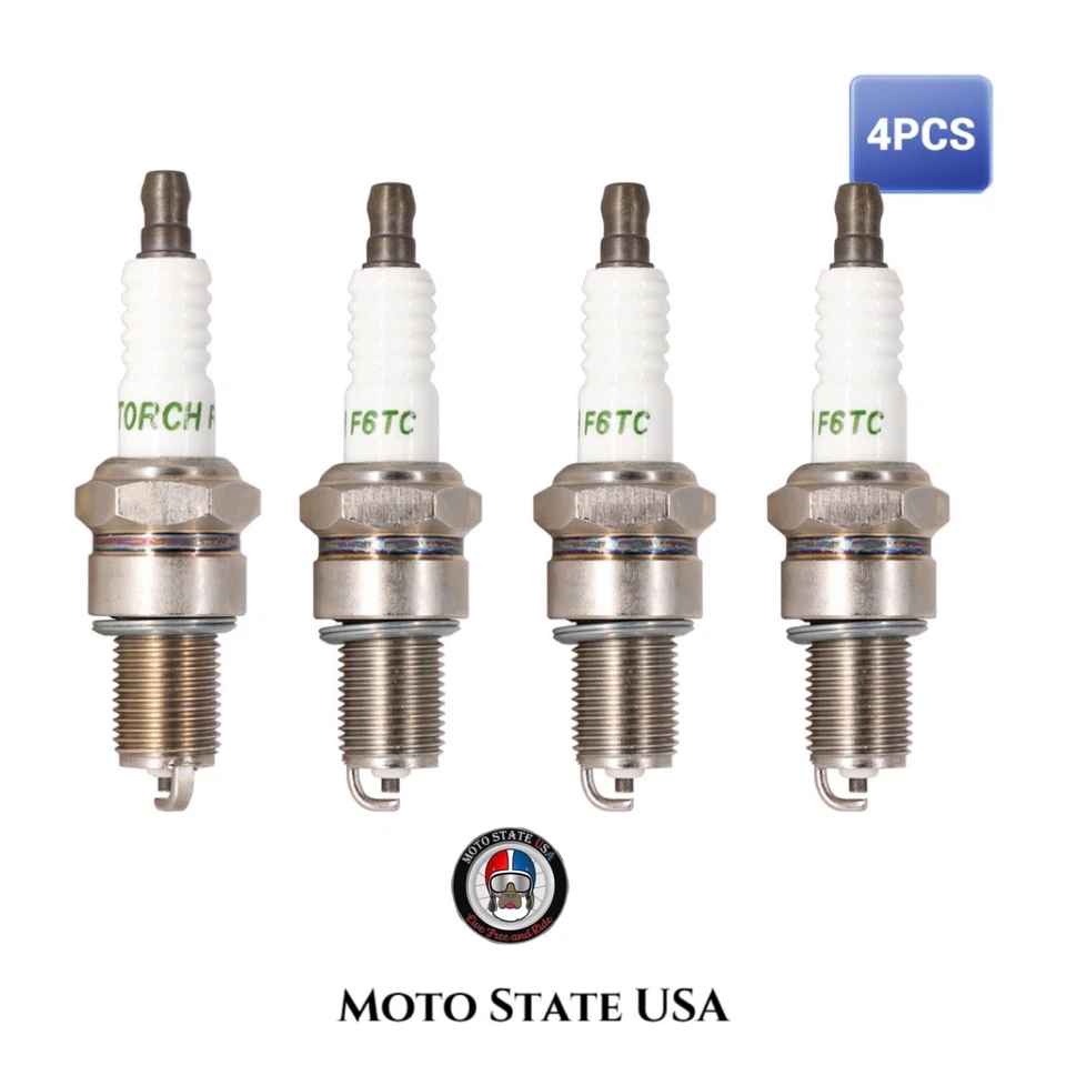 4x Spark Plug BPR2ES/F6TC FOR KAWASAKI Mule 2510 3000 3100 3020 4000 4010 Trans - Image 1 of 1