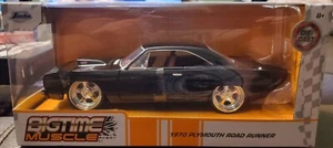 Jada 1/24 Big Time Muscle Black 1970 Plymouth Road Runner 440 Six Pack VHTF! - Picture 1 of 7