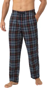 Men'S Pajama Pants Cotton Flannel Plaid Lounge Fleece Warm Sleepwear Pants PJ Bo - Picture 1 of 12