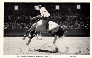 POSTAL RPPC RODEO PETE GRUBB BAREBACK LAMATH FALLS - Imagen 1 de 2