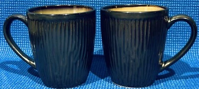 Lot Of 2 ~ CUISINART Cer Stoneware Anais Collection Coffee Mugs Brown Bronze EC! - Image 1 of 4