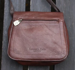 Kenneth Cole - Vintage Pebbled Leather Crossbody Mini Bag 7" x 6", Brown - EUC - Picture 1 of 8
