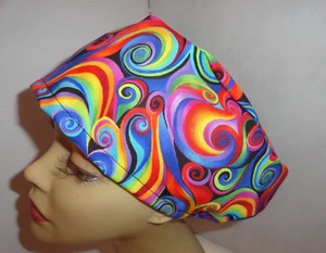 Ladies scrub hat magical twists and turns Vashon style elastic in back - Picture 1 of 4