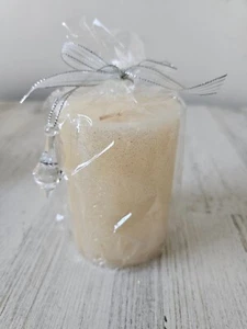 Pier 1 silver snow candle crystal glitter ornament new Xmas retired decor - Picture 1 of 7