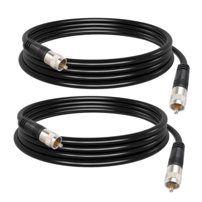 2 Pack 6ft RG8X Coaxial CB Coax Cable UHF PL259 Male to Male Coaxial Connector  - Image 1 of 4
