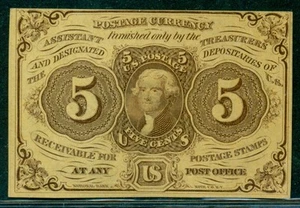 5¢ Moneda fraccionaria, con monograma, fr. #1230, UNC - Imagen 1 de 2
