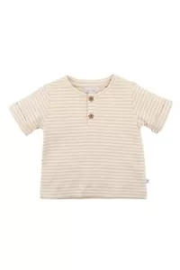 FOX AND FINCH Armadillo Stripe Crew Tee In Cream Baby Size 2 NEW WITH TAGS - Picture 1 of 2