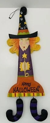 Arte de parede de madeira pendurada bruxa Halloween Midwest Of Cannon Falls 19"" - Imagem 1 de 4