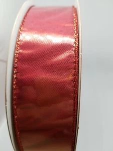 30 Yards RED Shimmer WIRE EDGED RIBBON 1-1/2" x 90 feet. - Picture 1 of 3
