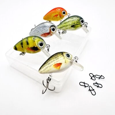 FISHKO Forellen Wobbler 5 Stück Set Box Forelle Barsch Angel Köder Snaps Kunstköder