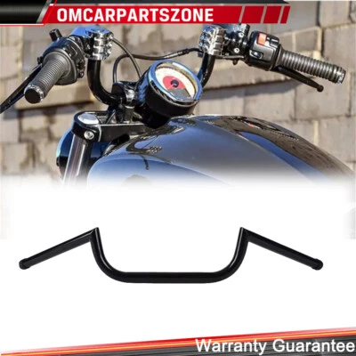 Motorcycle Black 7/8" Club-man Handlebars Bar For Honda Yamaha Kawasaki Suzuki - Image 1 of 4
