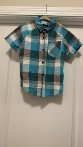 Hurley boys teal/gray button down size 7 - Picture 1 of 5
