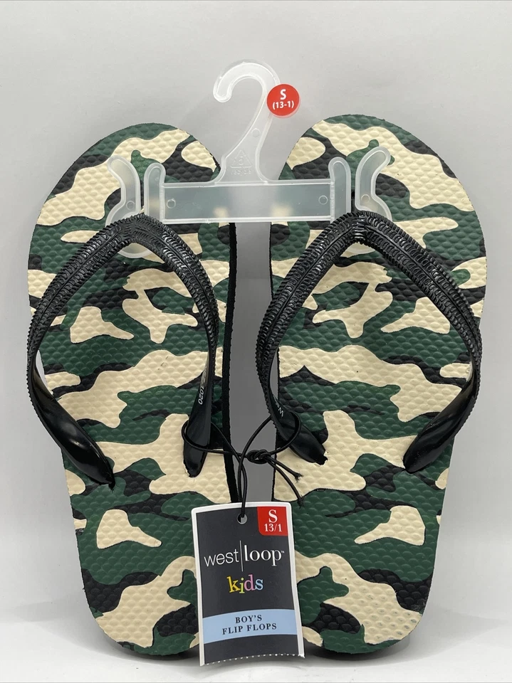 West Loop Boy's Flip Flops Thong Sandals Camo Army Print Toddler S 13 - 1 - Image 1 of 1