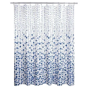 Dotty Shower Curtain Blue Dot Modern Contemporary Polyester - Picture 1 of 3