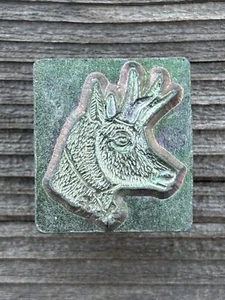 Seltenes Pfadfinder Holz Abzeichen Tier Leder Stempel 8414 Antilope Patrol - Bild 1 von 2