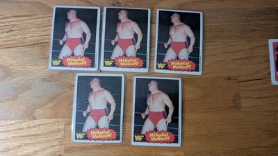 1985 OPC WWF Wrestling NIKOLAI VOLKOFF RC Rookie Card #1 (X5) Couple Poor - Image 1 of 2
