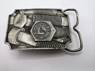 Belt Buckle Vintage 1978 LAWSON PRODUCTS Nuts & Bolts Solid Pewter RARE Perfect - Image 1 of 4