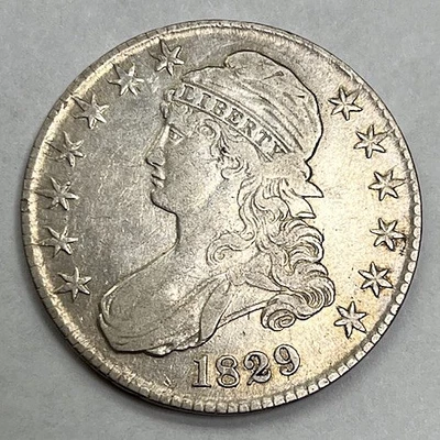 Medio dólar Overton 112a busto tapado 1829 Foto 1 de 2