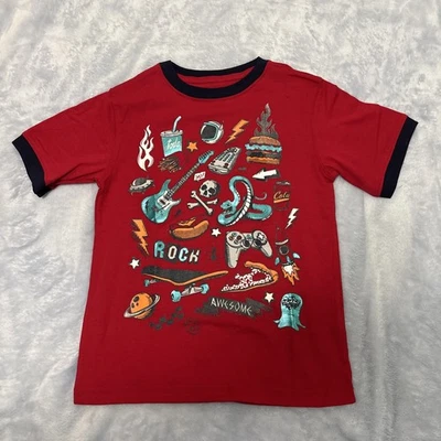 Toughskins Red T-Shirt Youth Boy Pop Art Gamer Guitar Large (7) - Image 1 of 4