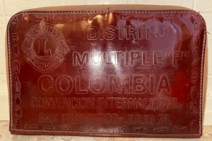 Vintage 1974 Lions Club International Convention Leder Padfolio Columbia Look! - Bild 1 von 9