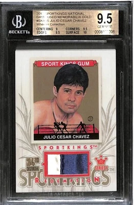 2013 SPORTKINGS 34 NATIONAL #5 GOLD 1/1 JULIO CESAR CHAVEZ USED RELIC - BGS 9.5 - Image 1 of 2