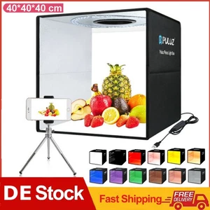 Tragbar Fotobox 40x40x40cm Fotostudio Set Led Lichtbox für Fotografie 12-Farben - Bild 1 von 15