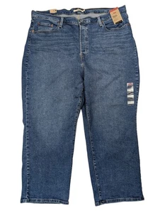 Jeans donna alla caviglia dritti Levis Ribcage NUOVI taglie forti 24W denim super alto - Foto 1 di 15